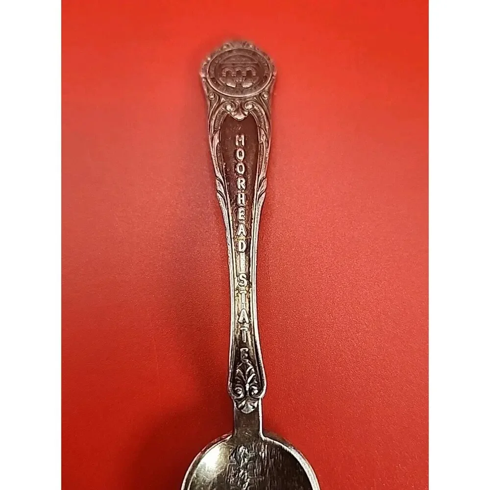 Vtg Moorhead State College MN 1887 Collector Teaspoon OVM Plate Denmark Souvenir